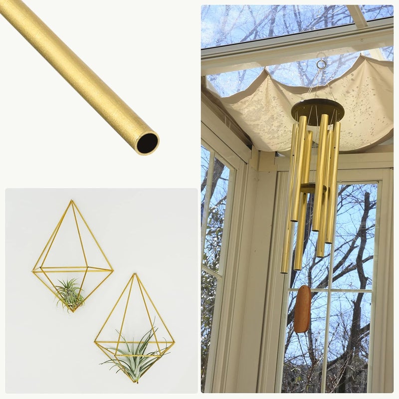 METALLIXITY Brass Tube (1.2mm OD x 0.2mm Wall T x 300mm L) 6Pcs, Straight Tubing - for Home Furnishing, Machinery, DIY Handicraft - Image 3